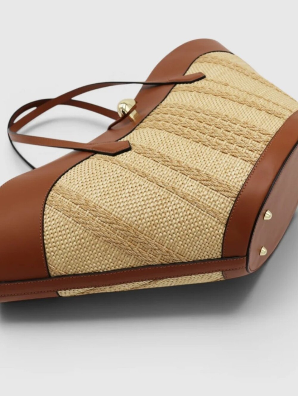 EUC Cheval Firenze Woven Raffia And Leather Tote Bag - Picture 7 of 8